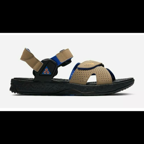 Nike ACG Deschutz Khaki Blue Orange Sandals CT3303 - Picture 3 of 9